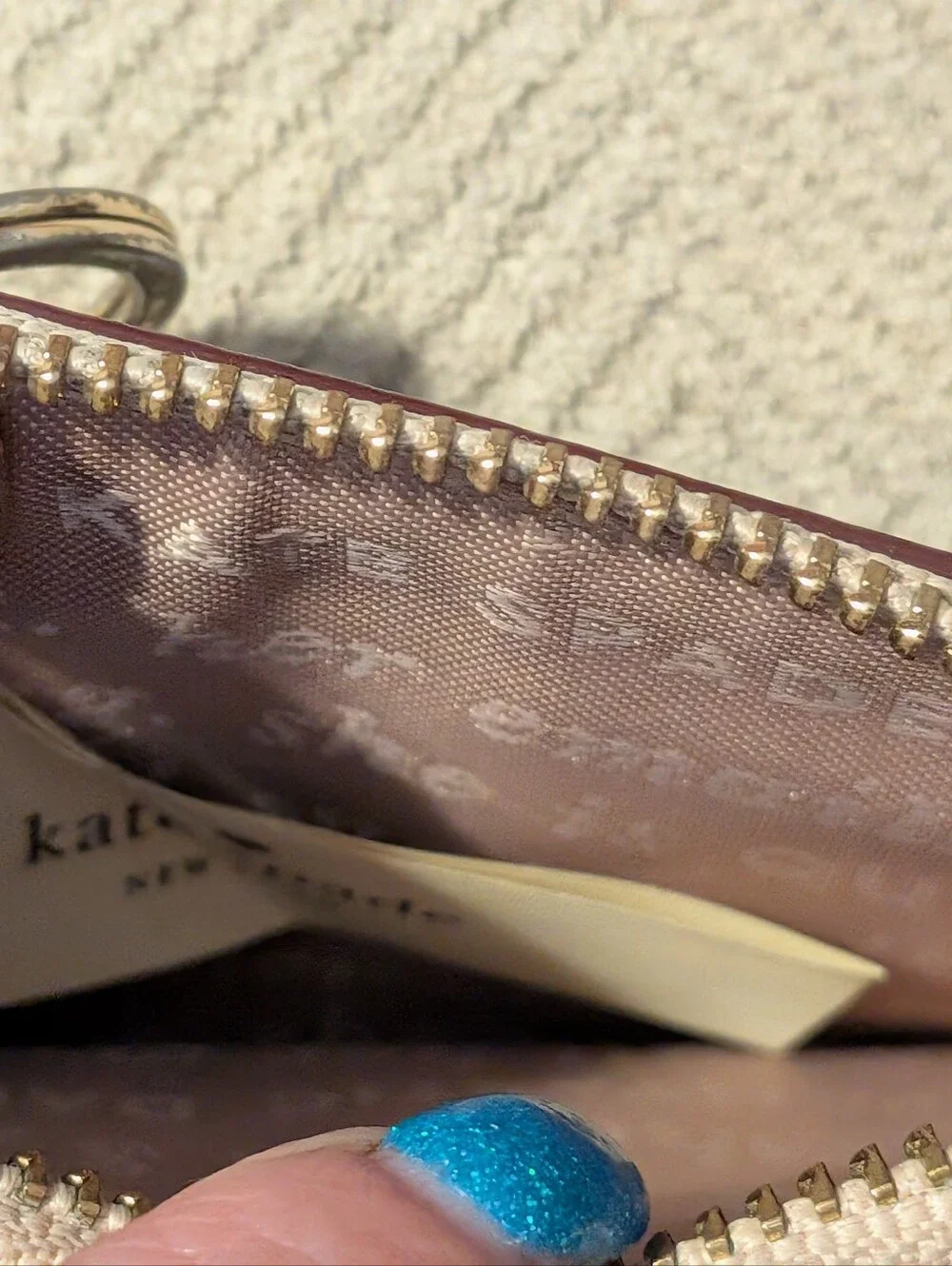 Kate Spade Glitter Storybook Rose Gold Card & Key Holder